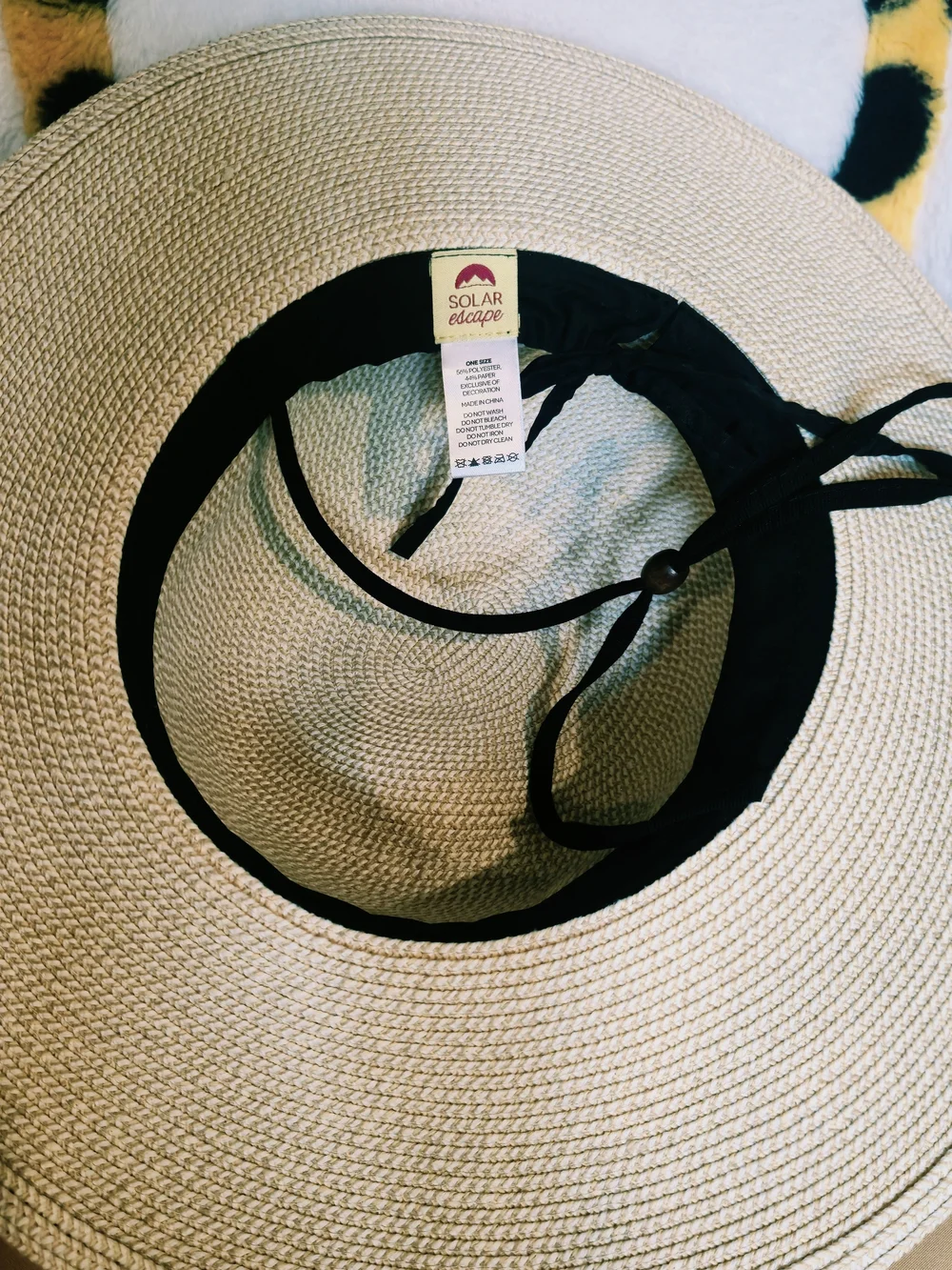 Solar Escape Cream Wide Brim Straw Sun Hat with Black Band
